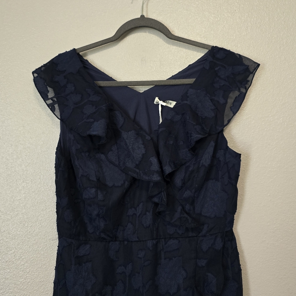 Grace Karin Navy Blue Ruffled Midi Dress - Picture 3 of 8